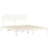 Cadre de lit sans matelas blanc bois massif de pin