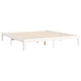 Cadre de lit sans matelas blanc bois massif de pin