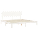 Cadre de lit sans matelas blanc 200x200 cm bois massif de pin