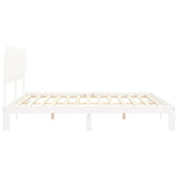 Cadre de lit sans matelas blanc 200x200 cm bois massif de pin