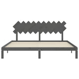 Cadre de lit sans matelas gris 200x200 cm bois massif de pin