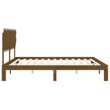 Cadre de lit sans matelas marron miel 200x200cm bois pin massif