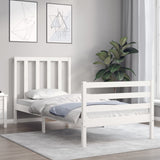 Cadre de lit sans matelas blanc bois de pin massif