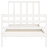 Cadre de lit sans matelas blanc bois de pin massif