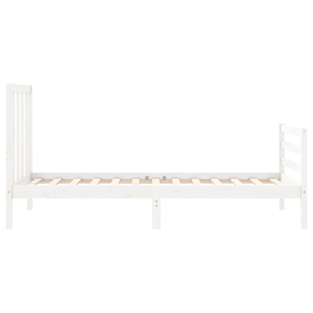 Cadre de lit sans matelas blanc bois de pin massif