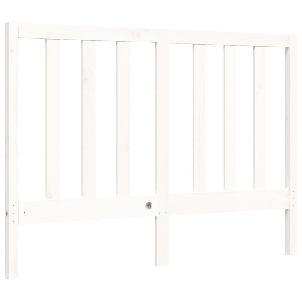 Cadre de lit sans matelas blanc bois de pin massif