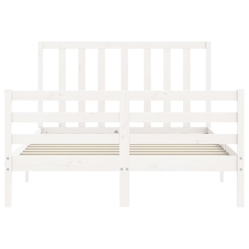 Cadre de lit sans matelas blanc bois de pin massif