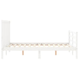 Cadre de lit sans matelas blanc bois de pin massif