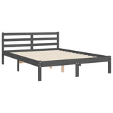 Cadre de lit sans matelas gris bois de pin massif