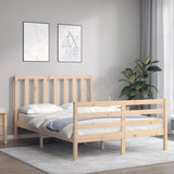 Bed frame without mattress 140x190 cm solid pine wood