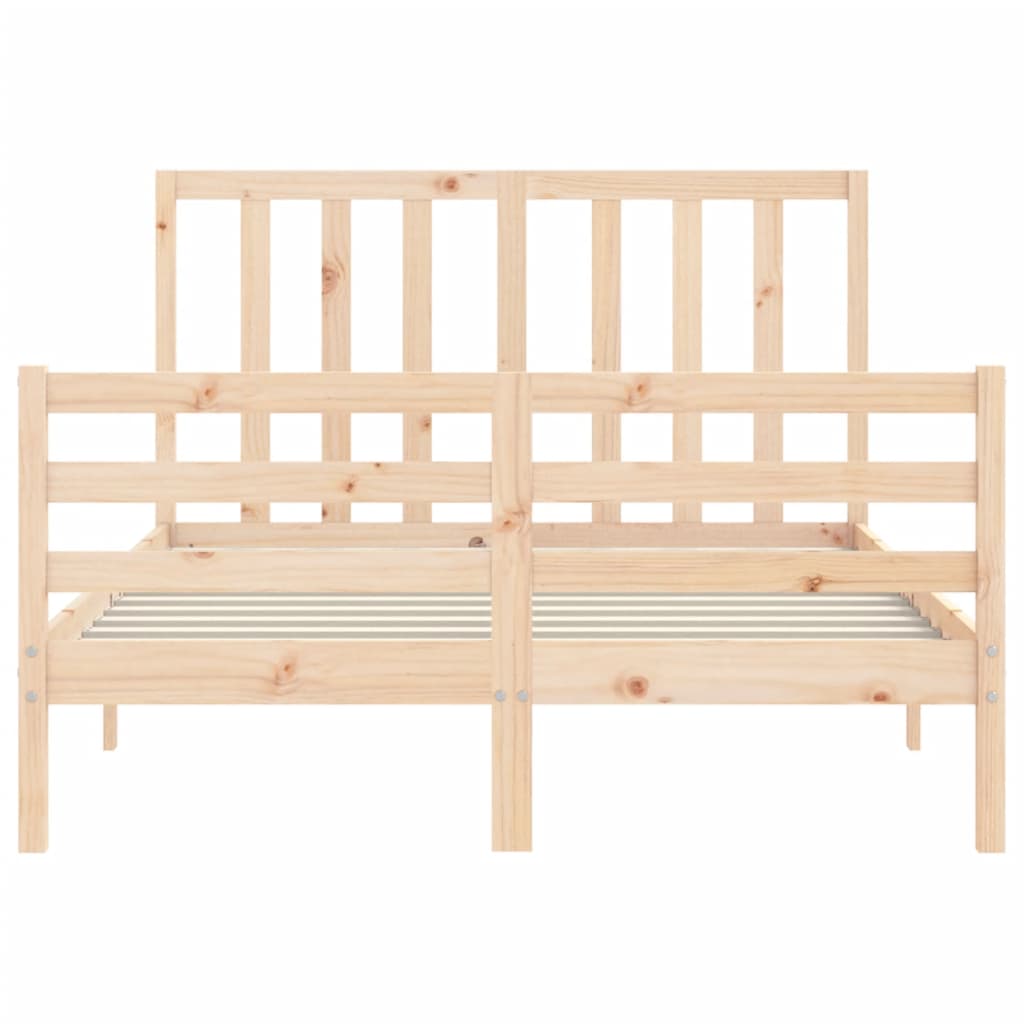 Bed frame without mattress 140x190 cm solid pine wood