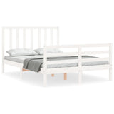 Cadre de lit sans matelas blanc 140x190 cm bois de pin massif