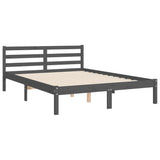 Cadre de lit sans matelas gris 140x190 cm bois de pin massif