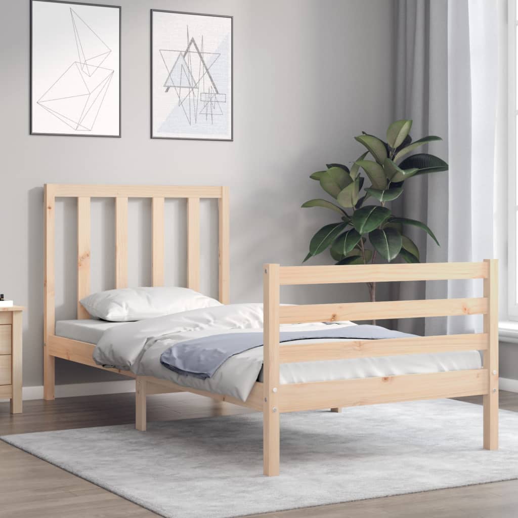 Cadre de lit sans matelas 90x200 cm bois de pin massif