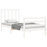 Cadre de lit sans matelas blanc 90x200 cm bois de pin massif