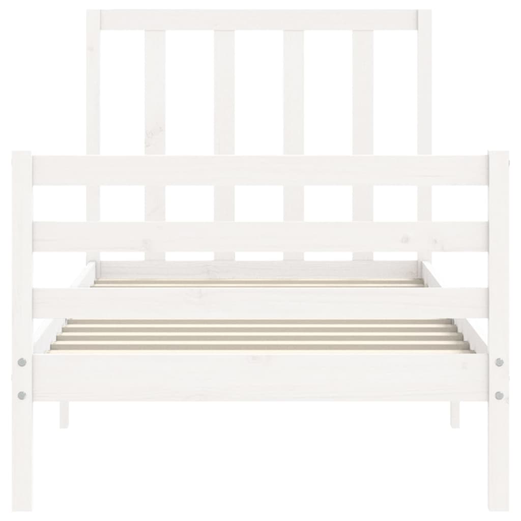 Cadre de lit sans matelas blanc 90x200 cm bois de pin massif