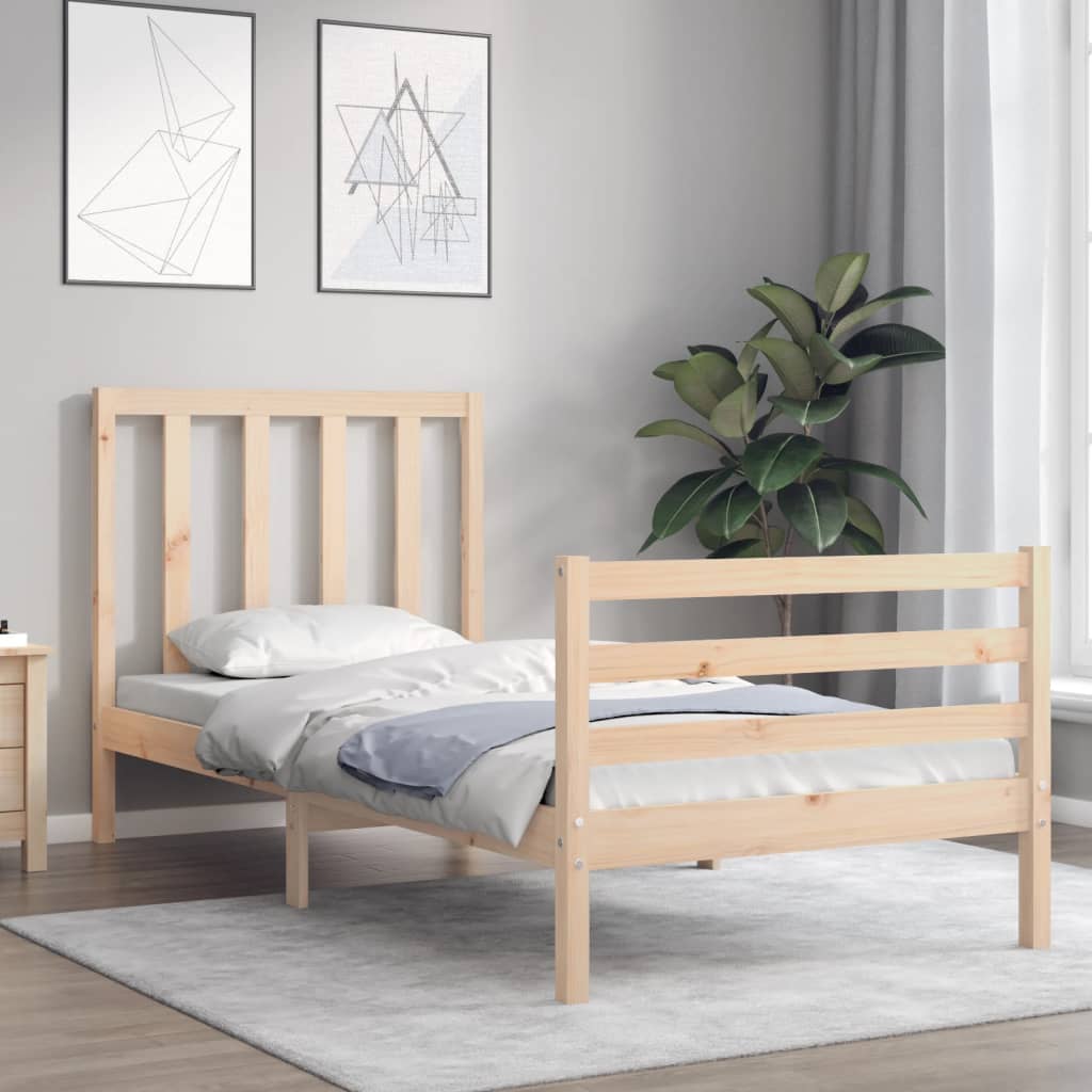 Cadre de lit sans matelas 100x200 cm bois massif de pin