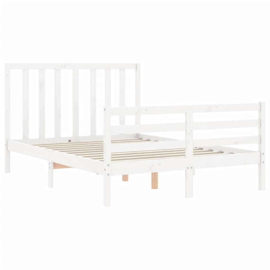 Cadre de lit sans matelas blanc 120x200 cm bois de pin massif