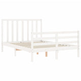 Cadre de lit sans matelas blanc 120x200 cm bois de pin massif