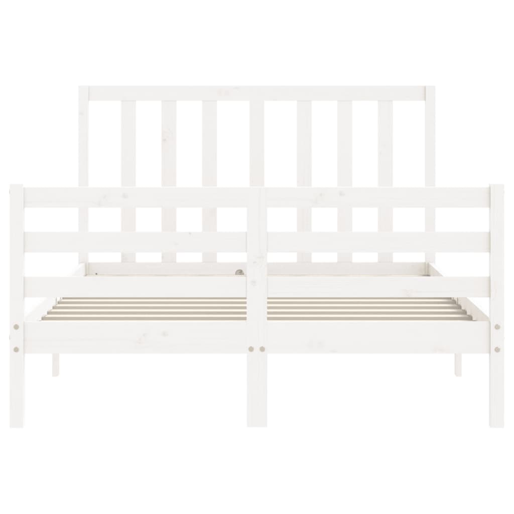 Cadre de lit sans matelas blanc 120x200 cm bois de pin massif