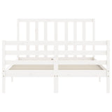 Cadre de lit sans matelas blanc 120x200 cm bois de pin massif