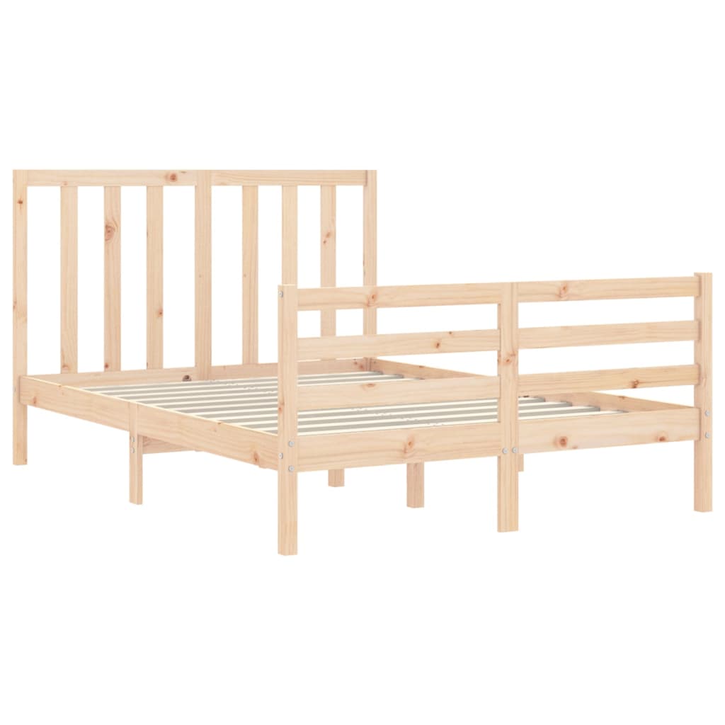 Bed frame without mattress 140x200 cm solid pine wood