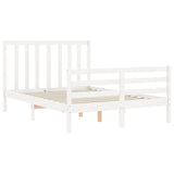 Bed frame without mattress white 140x200 cm solid pine wood