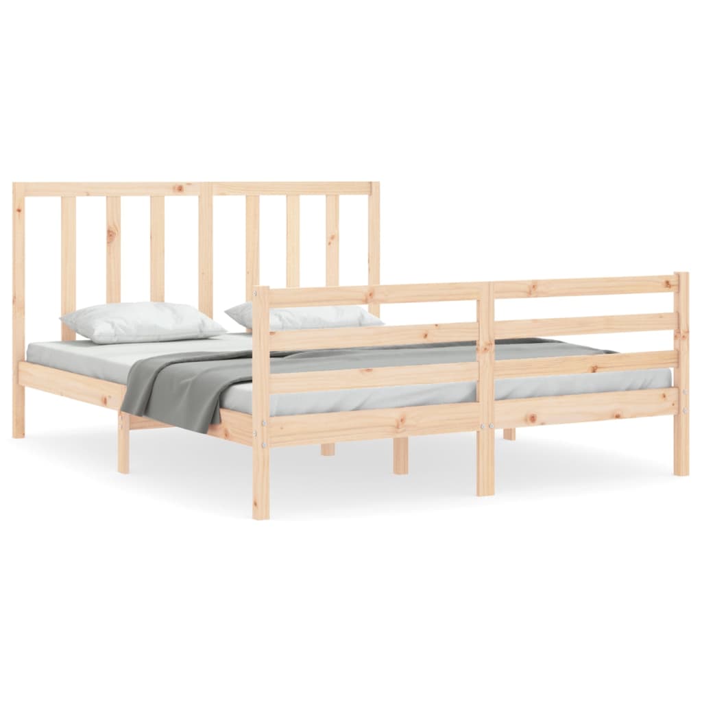 Bed frame without mattress 160x200 cm solid pine wood