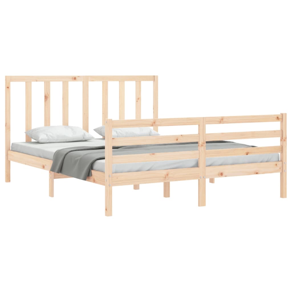 Bed frame without mattress 160x200 cm solid pine wood