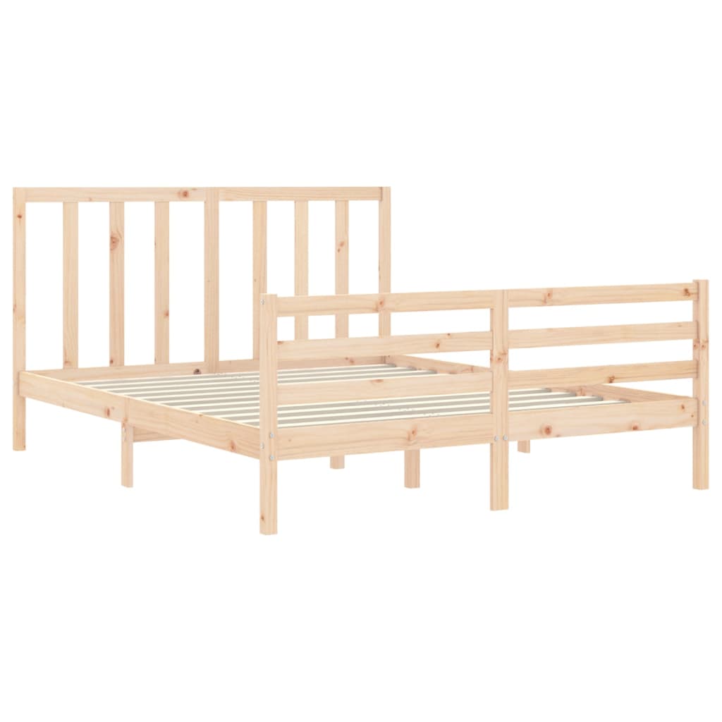 Bed frame without mattress 160x200 cm solid pine wood