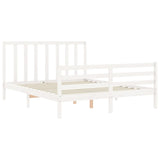 Cadre de lit sans matelas blanc 160x200 cm bois de pin massif