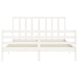 Cadre de lit sans matelas blanc 160x200 cm bois de pin massif