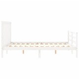 Cadre de lit sans matelas blanc 160x200 cm bois de pin massif