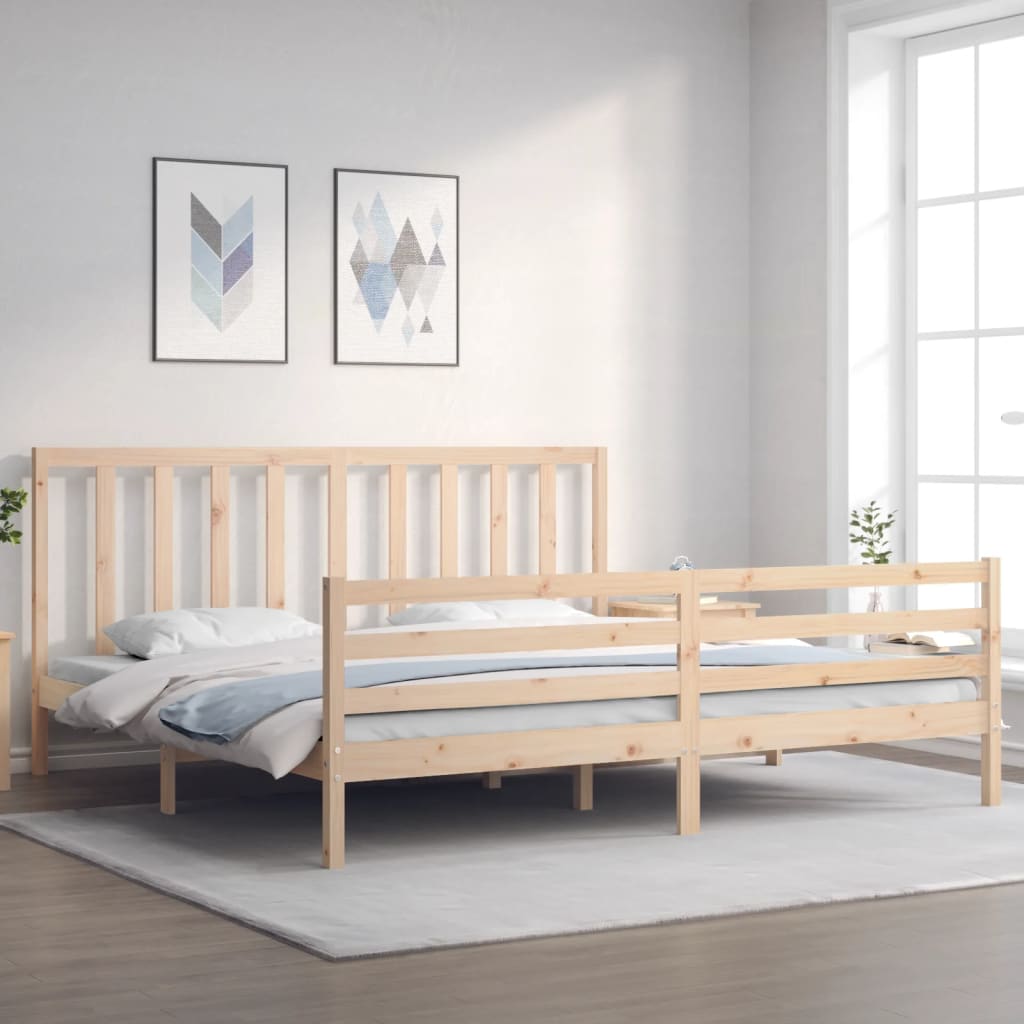 Cadre de lit sans matelas bois massif de pin