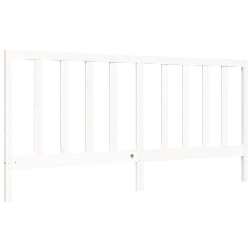 Cadre de lit sans matelas blanc bois massif de pin