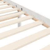 Cadre de lit sans matelas blanc bois massif de pin