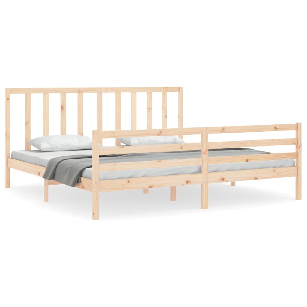 Bed frame without mattress 200x200 cm solid pine wood