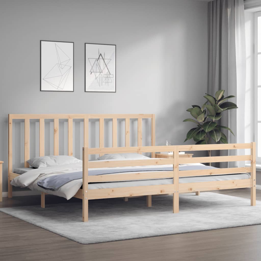 Cadre de lit sans matelas 200x200 cm bois massif de pin