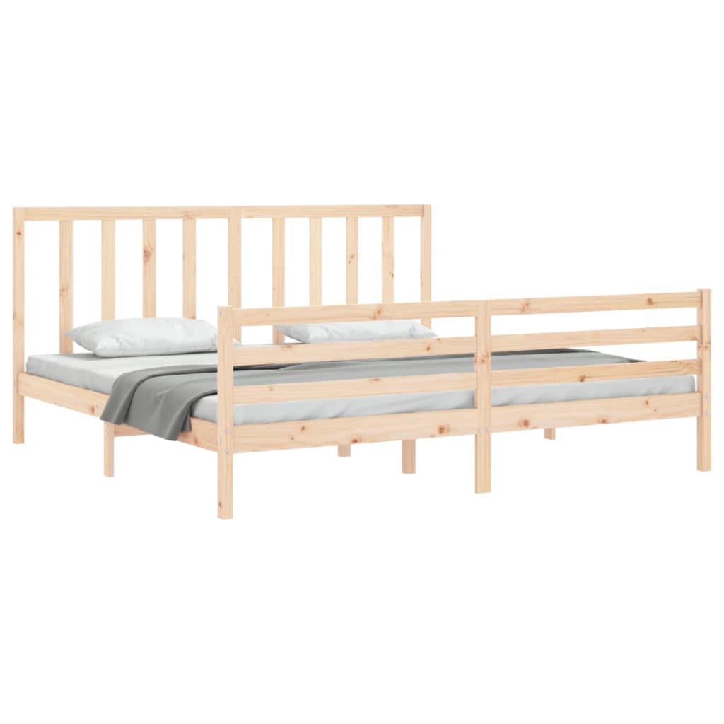 Bed frame without mattress 200x200 cm solid pine wood