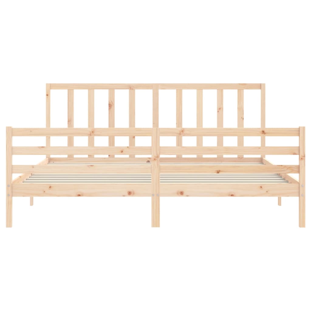 Bed frame without mattress 200x200 cm solid pine wood