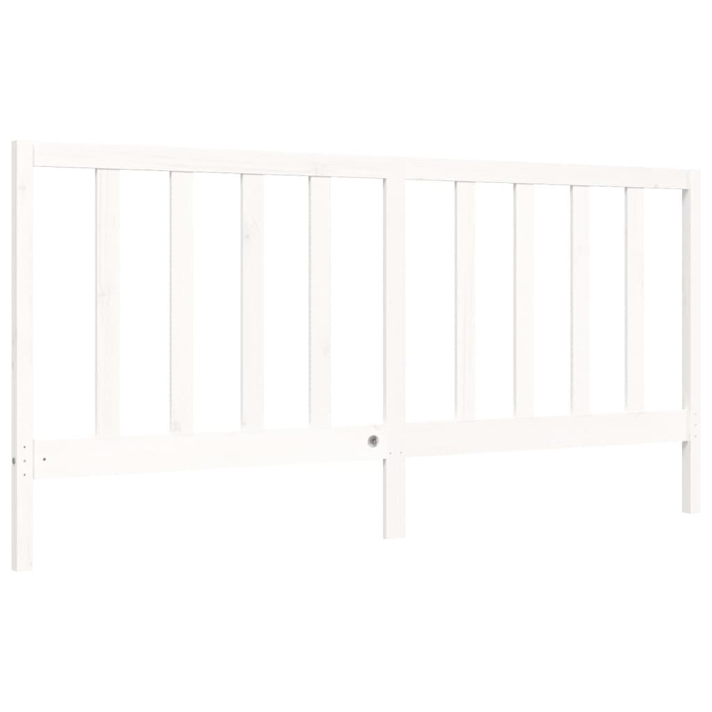 Cadre de lit sans matelas blanc 200x200 cm bois massif de pin