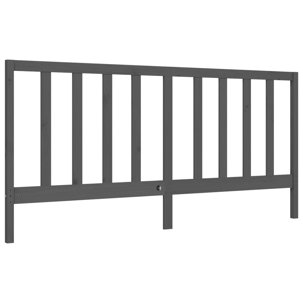 Cadre de lit sans matelas gris 200x200 cm bois massif de pin