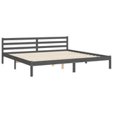 Cadre de lit sans matelas gris 200x200 cm bois massif de pin