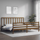 Cadre de lit sans matelas marron miel 200x200cm bois pin massif