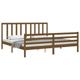 Cadre de lit sans matelas marron miel 200x200cm bois pin massif