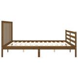 Cadre de lit sans matelas marron miel 200x200cm bois pin massif