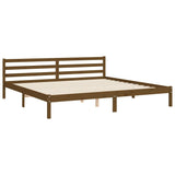 Cadre de lit sans matelas marron miel 200x200cm bois pin massif