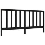 Cadre de lit sans matelas noir 200x200 cm bois massif de pin