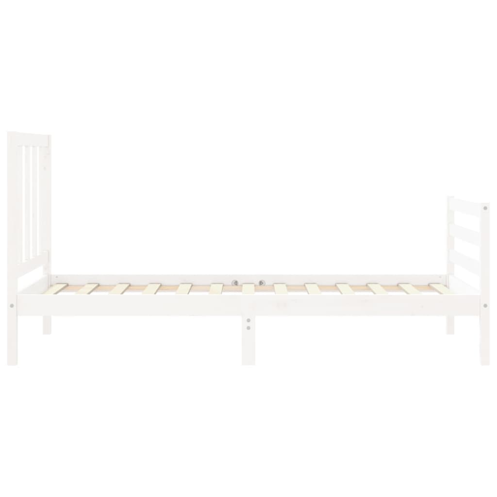 Cadre de lit sans matelas blanc bois de pin massif