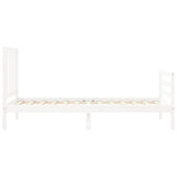 Cadre de lit sans matelas blanc bois de pin massif